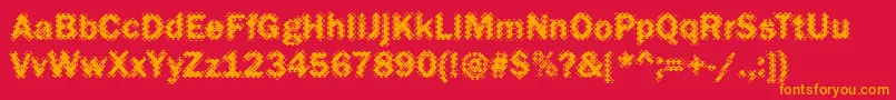 フォントFunky27Bold – 赤い背景にオレンジの文字