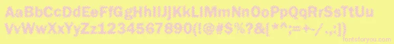 Funky27Bold Font – Pink Fonts on Yellow Background