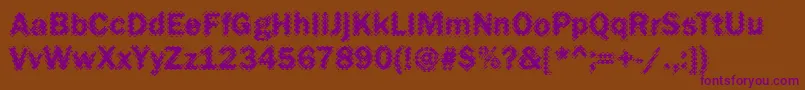 Funky27Bold-Schriftart – Violette Schriften auf braunem Hintergrund