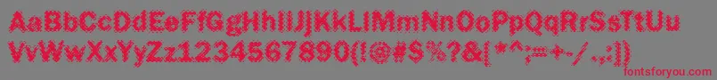 Funky27Bold Font – Red Fonts on Gray Background