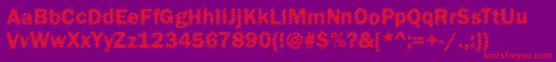 フォントFunky27Bold – 紫の背景に赤い文字