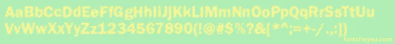 Funky27Bold Font – Yellow Fonts on Green Background