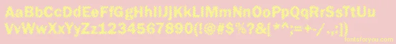 Funky27Bold-Schriftart – Gelbe Schriften auf rosa Hintergrund