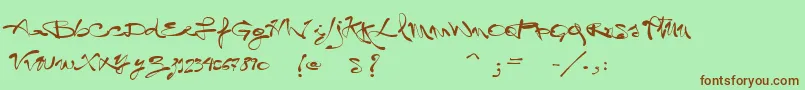 VtksLegal Font – Brown Fonts on Green Background