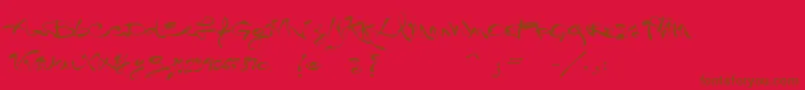 Fonte VtksLegal – fontes marrons em um fundo vermelho