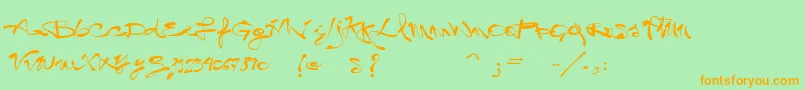 VtksLegal Font – Orange Fonts on Green Background