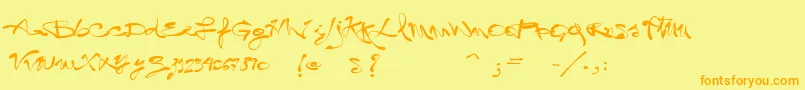 VtksLegal Font – Orange Fonts on Yellow Background