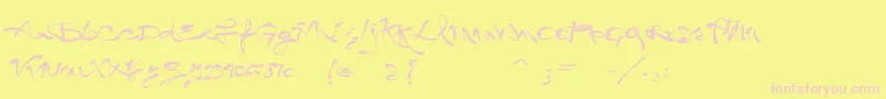 VtksLegal Font – Pink Fonts on Yellow Background
