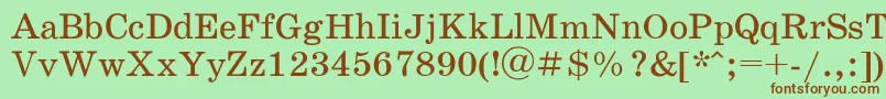 SchoolbookacRegular Font – Brown Fonts on Green Background