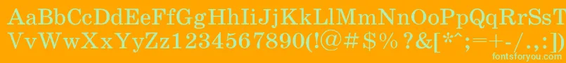 SchoolbookacRegular Font – Green Fonts on Orange Background