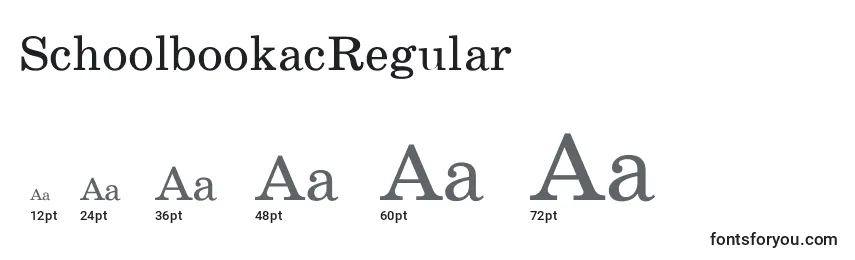 Размеры шрифта SchoolbookacRegular