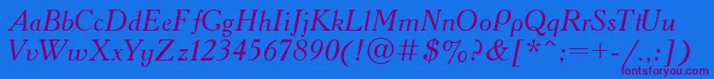 Шрифт Academy.KzItalic – фиолетовые шрифты на синем фоне