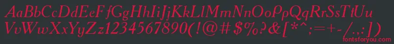 Academy.KzItalic Font – Red Fonts on Black Background