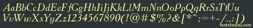 Academy.KzItalic Font – Yellow Fonts on Black Background