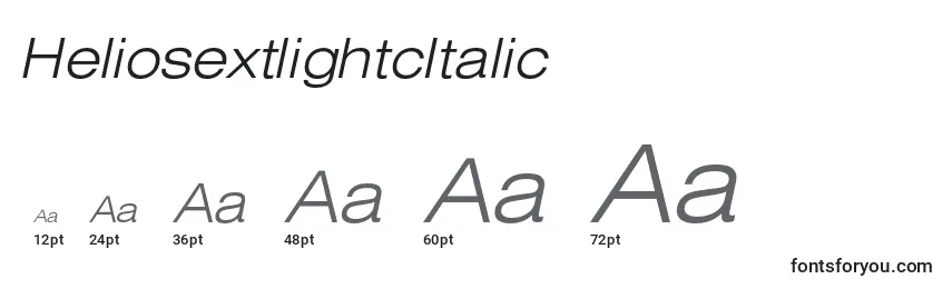 HeliosextlightcItalic Font Sizes