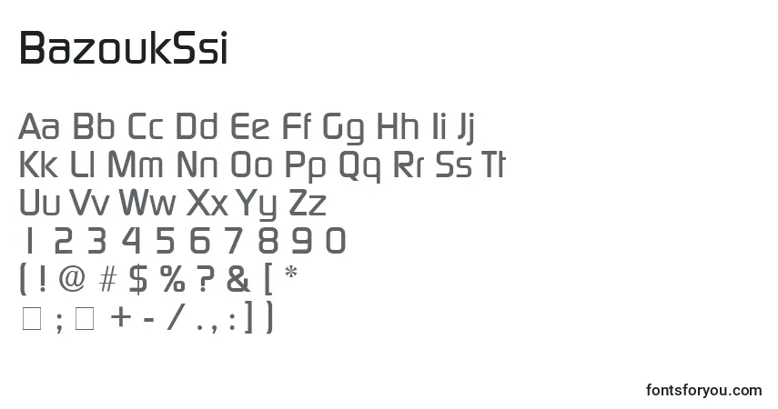 Шрифт BazoukSsi – алфавит, цифры, специальные символы