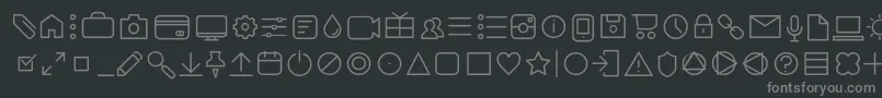 Czcionka AristaProIconsExtralightTrial – szare czcionki na czarnym tle