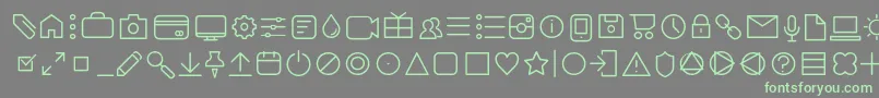 AristaProIconsExtralightTrial Font – Green Fonts on Gray Background