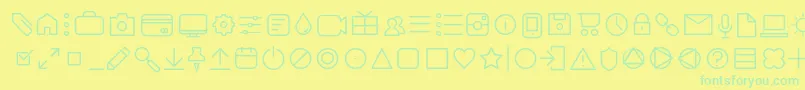 Police AristaProIconsExtralightTrial – polices vertes sur fond jaune