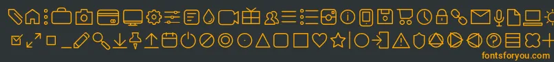 AristaProIconsExtralightTrial Font – Orange Fonts on Black Background