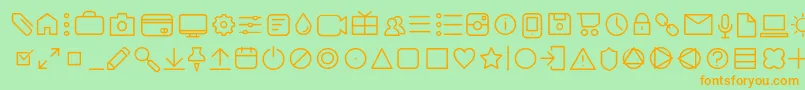 AristaProIconsExtralightTrial Font – Orange Fonts on Green Background