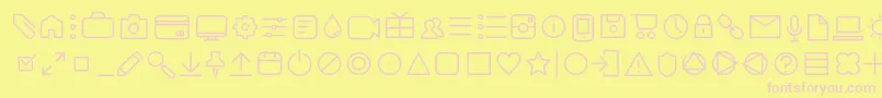AristaProIconsExtralightTrial Font – Pink Fonts on Yellow Background