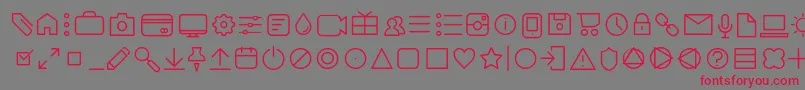 AristaProIconsExtralightTrial Font – Red Fonts on Gray Background