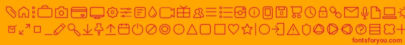 フォントAristaProIconsExtralightTrial – オレンジの背景に赤い文字