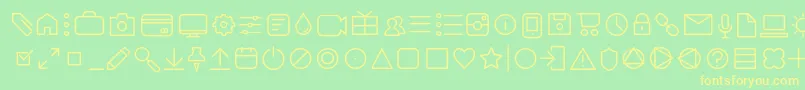 AristaProIconsExtralightTrial Font – Yellow Fonts on Green Background