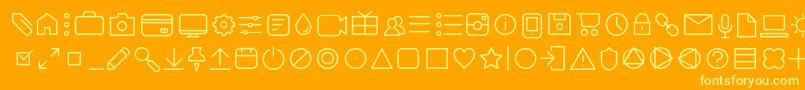 AristaProIconsExtralightTrial Font – Yellow Fonts on Orange Background