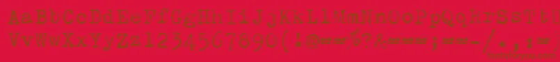 Fonte ScmZephyrDeluxe – fontes marrons em um fundo vermelho