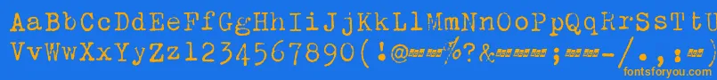 ScmZephyrDeluxe Font – Orange Fonts on Blue Background