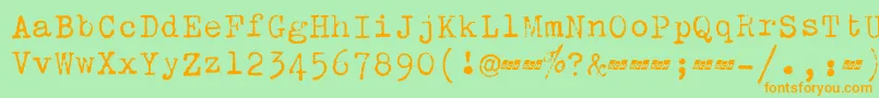 ScmZephyrDeluxe-fontti – oranssit fontit vihreällä taustalla