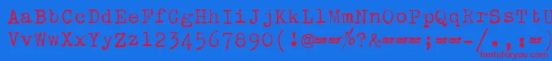 ScmZephyrDeluxe Font – Red Fonts on Blue Background