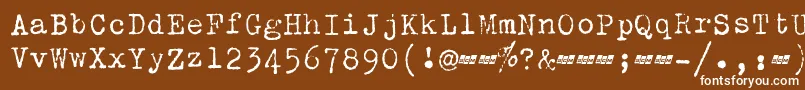 ScmZephyrDeluxe-Schriftart – Weiße Schriften auf braunem Hintergrund