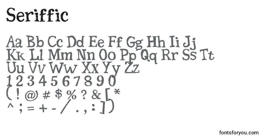 Schriftart Seriffic (92232) – Alphabet, Zahlen, spezielle Symbole