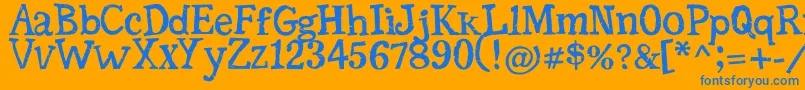 Seriffic Font – Blue Fonts on Orange Background