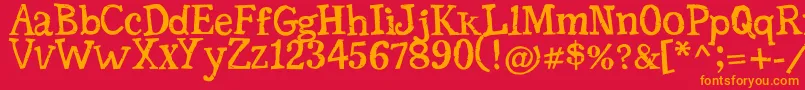 Seriffic Font – Orange Fonts on Red Background