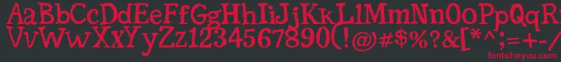 Seriffic Font – Red Fonts on Black Background