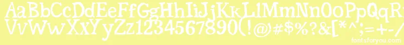 Seriffic Font – White Fonts on Yellow Background