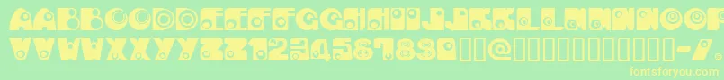 KanE Font – Yellow Fonts on Green Background