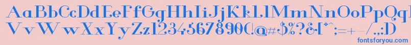 GlamorMediumextended Font – Blue Fonts on Pink Background