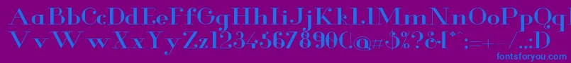 GlamorMediumextended Font – Blue Fonts on Purple Background