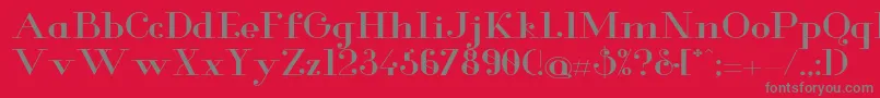 GlamorMediumextended Font – Gray Fonts on Red Background