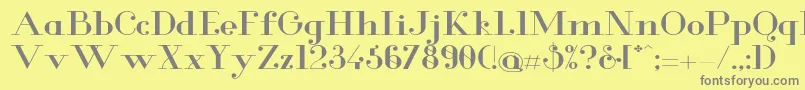 GlamorMediumextended Font – Gray Fonts on Yellow Background