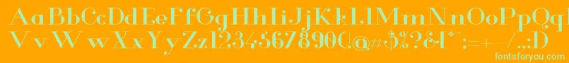 GlamorMediumextended Font – Green Fonts on Orange Background