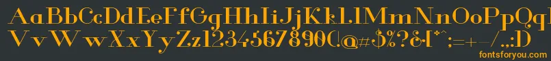 Шрифт GlamorMediumextended – оранжевые шрифты на чёрном фоне
