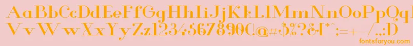 GlamorMediumextended Font – Orange Fonts on Pink Background