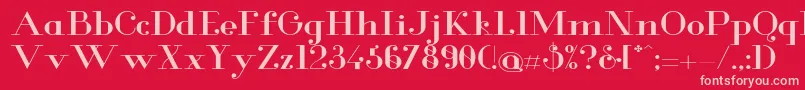 GlamorMediumextended Font – Pink Fonts on Red Background