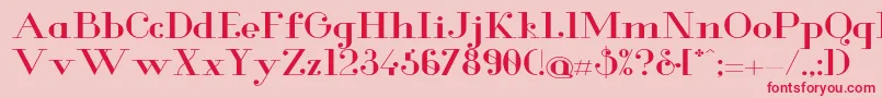 GlamorMediumextended-Schriftart – Rote Schriften auf rosa Hintergrund